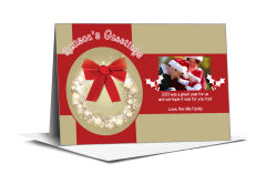 Christmas Large Red Bow Cards with photo 7.875